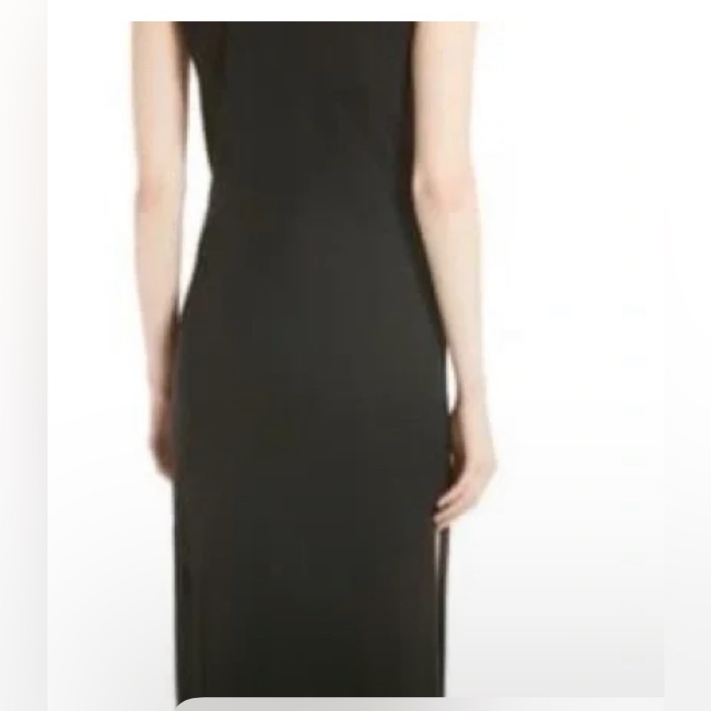 Theory Dorotea knit side tie column tank dress sz S black midi - Picture 2 of 7